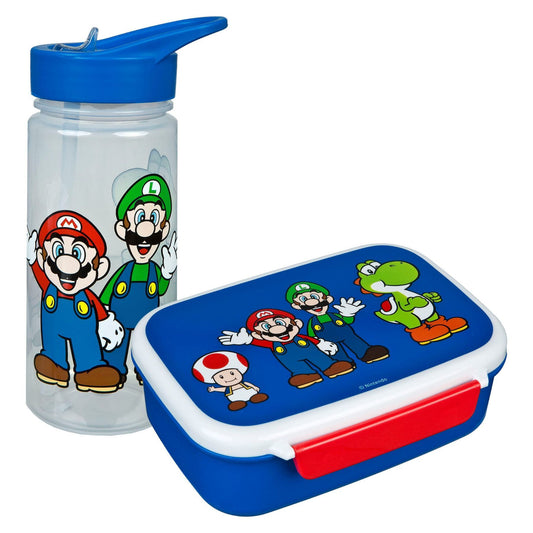 Super Mario Set – Lunchpaket und Wasserflasche 500ml für Kinder