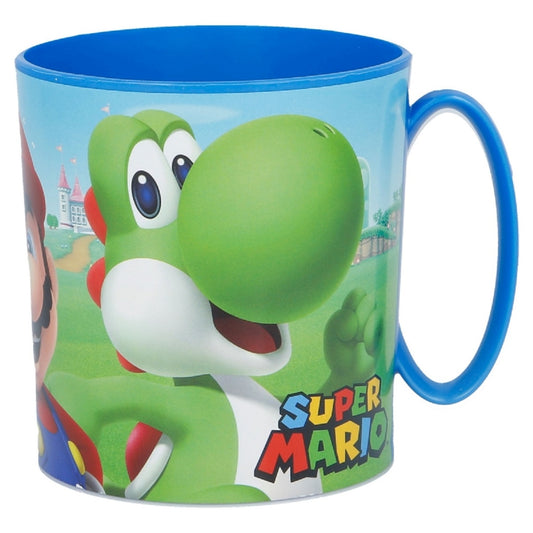 Super Mario Becher Mikrowellengeeigneter Kunststoffbecher 390 ml – Motivbecher für Kinder