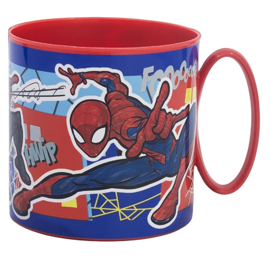 Spiderman Becher Mikrowellengeeigneter Kunststoffbecher 390 ml – Motivbecher für Kinder