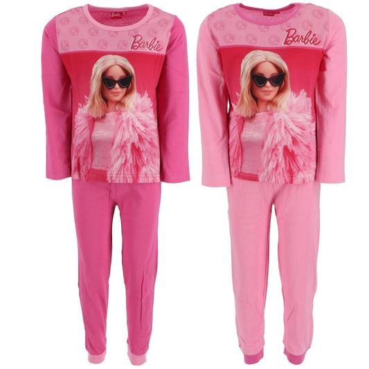 Barbie Pyjama Schlafanzug aus weicher Baumwolle Nachtwäsche für Kinder