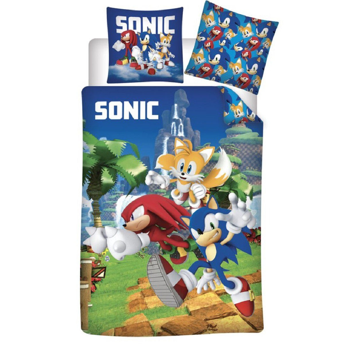 Sonic Kinderbettwäsche Set – Bettbezug 140x200 cm & Kissenbezug 63x63 cm