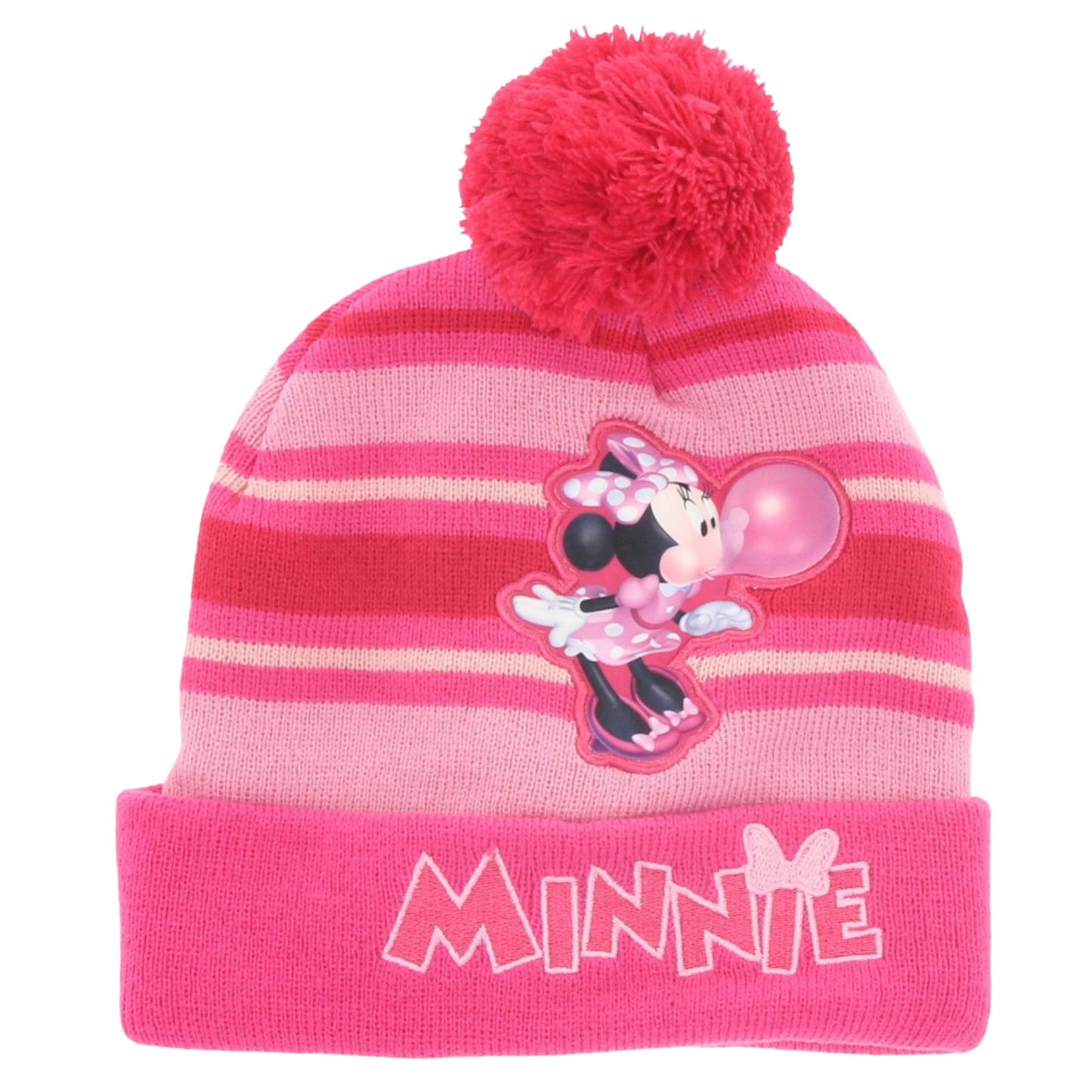 Disney Minnie Maus Bommel-Mütze – Warme Wintermütze für Kinder Onesize
