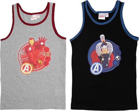 Marvel Unterhemd für Kinder – 2er Pack Tank Top Unterwäsche aus Baumwolle