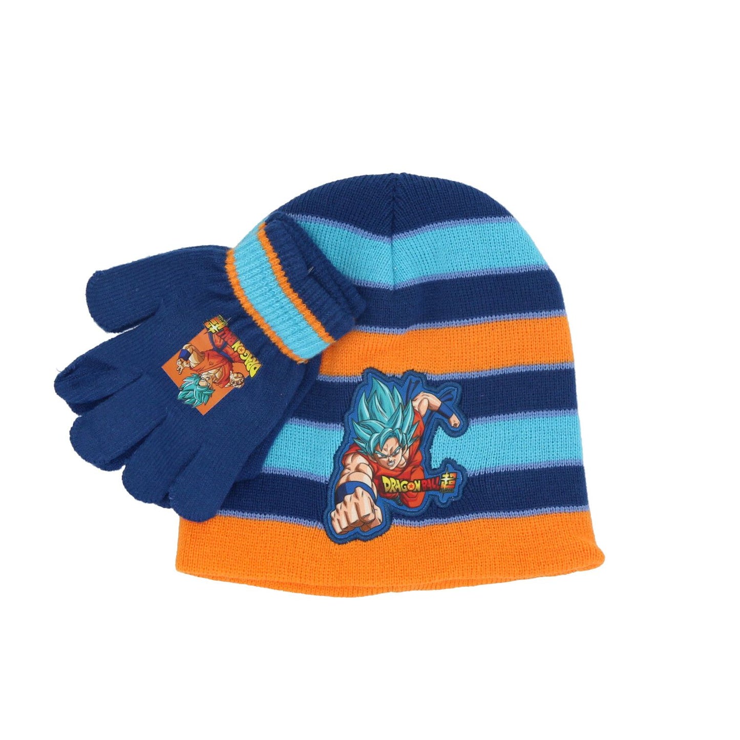 Dragon Ball Z Mütze und Handschuhe – Warmes Winterset für Kinder Onesize