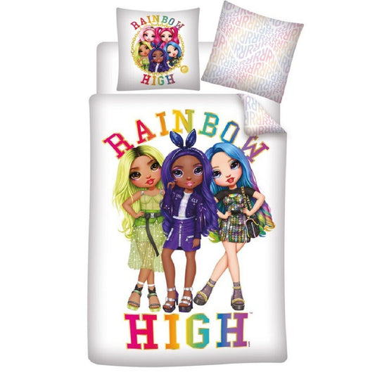Rainbow High Kinderbettwäsche Set – 140x200 cm Bettbezug & 63x63 cm Kissenbezug