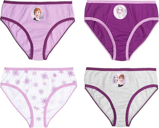 Disney Frozen Slips für Mädchen aus Baumwolle - Kinder Unterhose Unterwäsche (4er Pack)