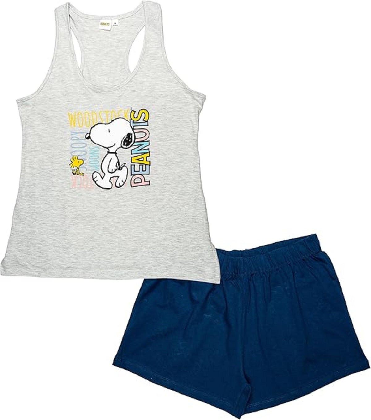 Snoopy Damen Schlafanzug aus Baumwolle – Ärmelloses Pyjama Set mit Tanktop & Shorts