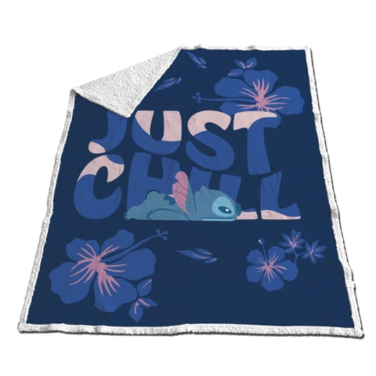 Lilo & Stitch Sherpa Wohndecke – Kuschelige Tagesdecke 170x130 cm