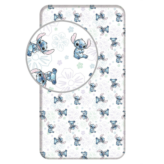 Lilo & Stitch Spannbetttuch aus Baumwolle – Spannbettlaken 90x200 cm für Kinder