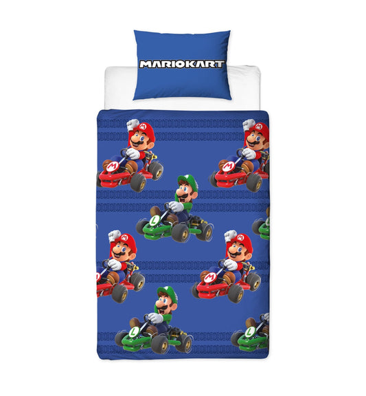 Super Mario Bettwäsche Set aus Microfaser für Kinder – 140x200 cm Bettbezug & 70x70 cm Kissenbezug
