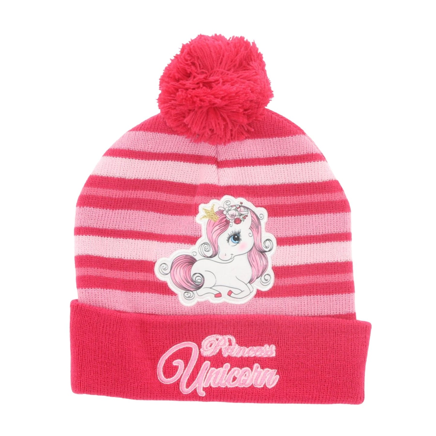 Unicorn Bommel-Mütze – Warme Wintermütze für Kinder Onesize