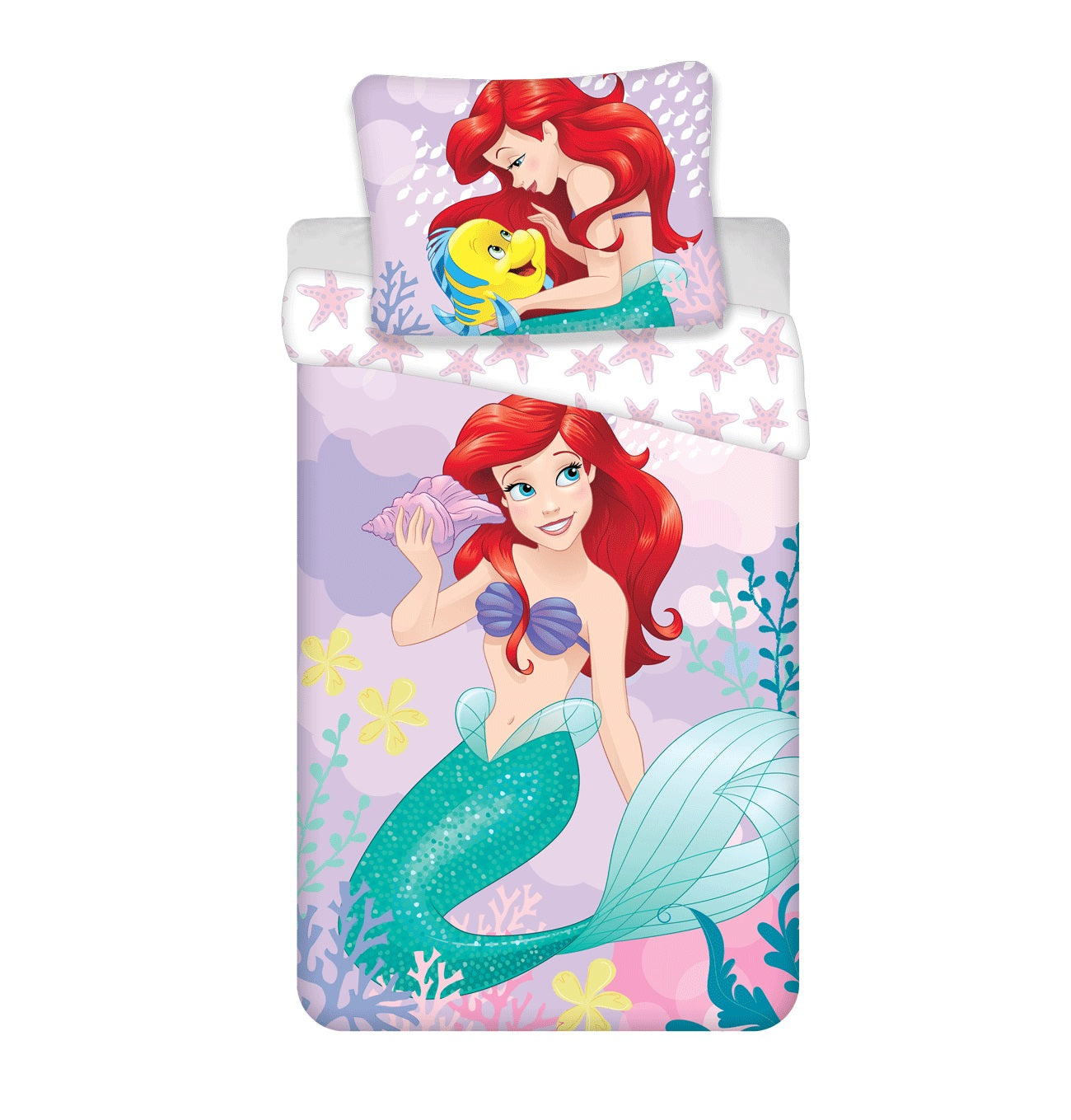 Disney Ariel Bettwäsche – Bettbezug 140x200 cm & Kissenbezug 70x90 cm