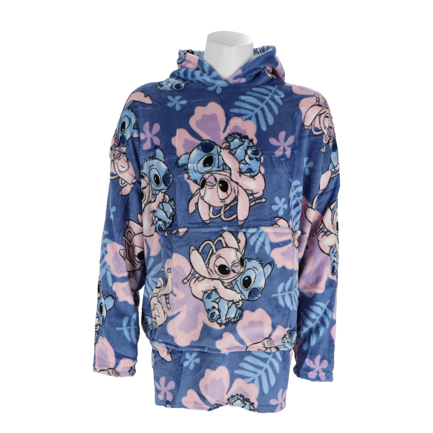 Disney Lilo & Stitch Hoodie-Decke für Erwachsene – Flauschige Kapuzendecke in Onesize