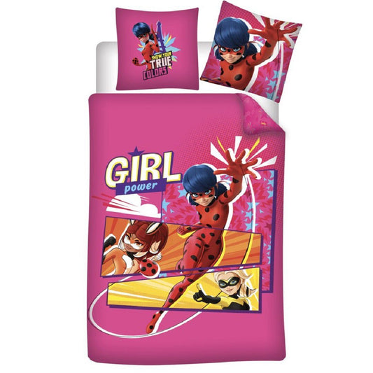 Miraculous Ladybug Kinderbettwäsche Set – Baumwolle Bettbezug 140x200 cm & Kissenbezug 65x65 cm