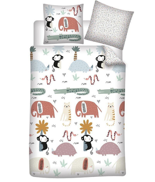 Kinder-Bettwäsche Set mit Tierdesigns – Baumwolle 140x200 cm Bettbezug & Kissenbezug 65x65 cm