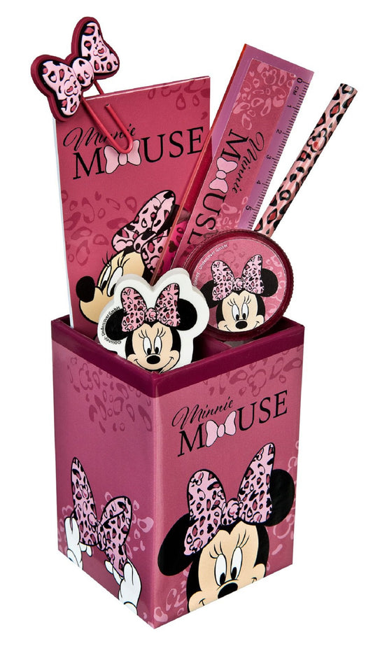 Minnie Mouse Stifte-Köcher 7-teiliges Schreibset im Disney Design