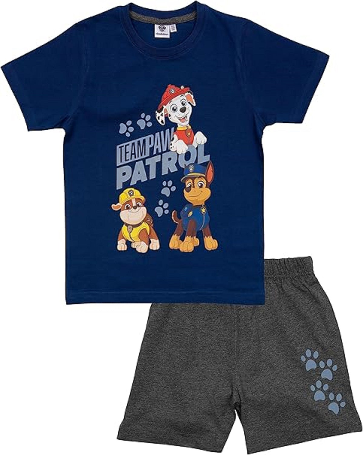 Paw Patrol Jungen Pyjama – Kurzarm Schlafanzug aus Baumwolle Größe 122/128