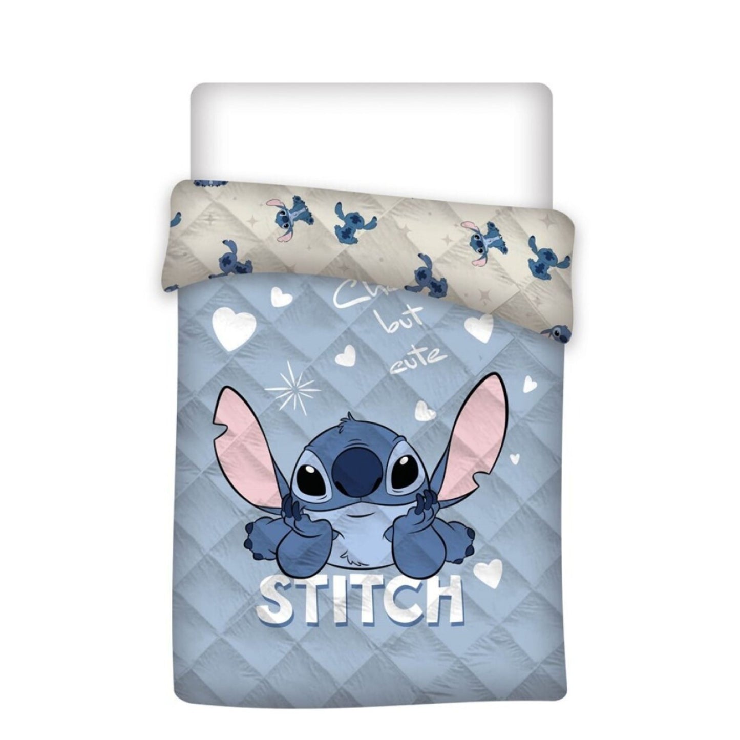 Disney Lilo & Stitch Wohndecke 200x140 cm – Weiche Steppdecke für Kinder