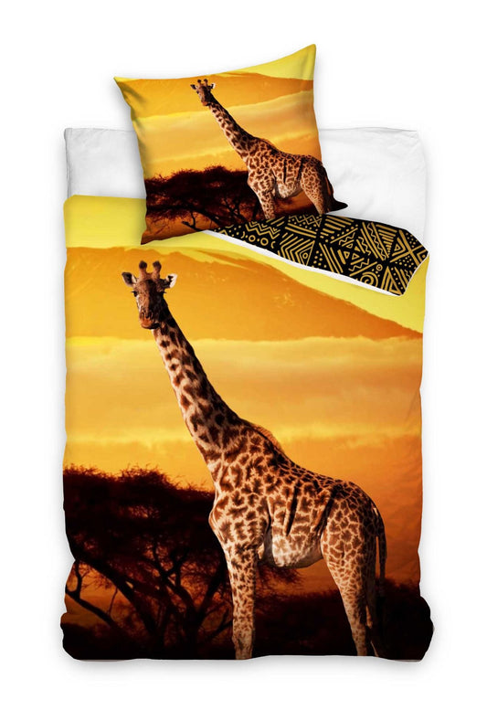 Giraffe Bettwäsche Set aus Baumwolle für Kinder – 140x200 cm Bettbezug & 70x70 cm Kissenbezug