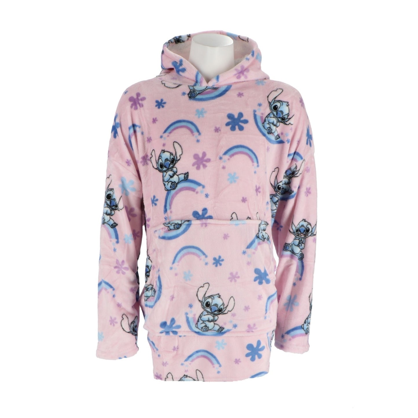 Disney Lilo & Stitch Hoodie-Decke für Erwachsene – Flauschige Kapuzendecke in Onesize