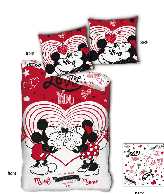 Mickey Maus Bettwäsche Set für Kinder – 140x200 cm Bettbezug & 63x63 cm Kissenbezug