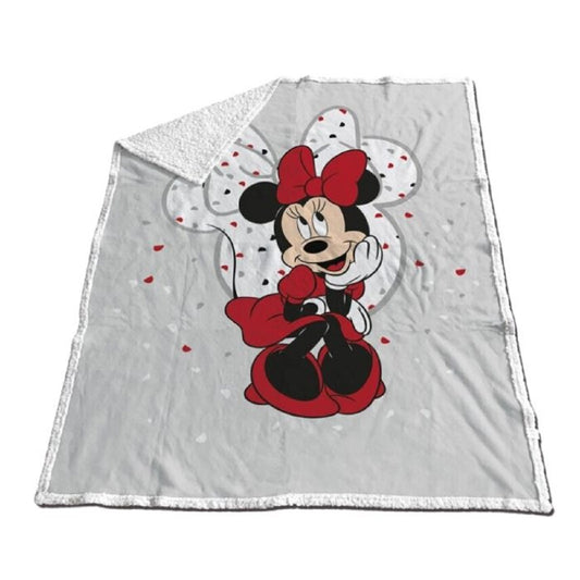 Disney Minnie Mouse Fleecedecke 130x170 cm – Kuschelige Sherpa-Decke für Kinder