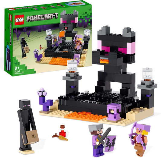 LEGO Minecraft End-Arena Set Action-Spielzeug mit Lava, Enderdrache und Enderman-Figur, Geschenk für Kinder ab 8 Jahren