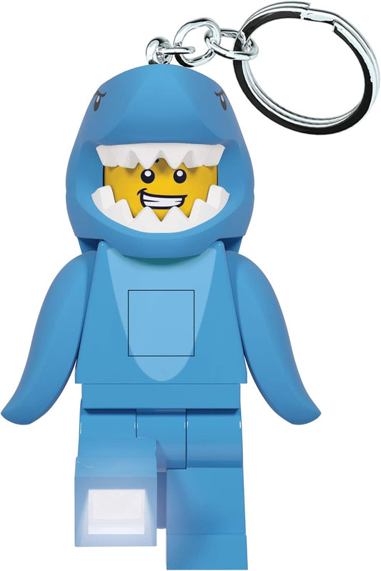 Lego Iconic Shark Suit Guy Schlüsselanhänger mit LED-Taschenlampe Spielzeuggeschenke für Kinder