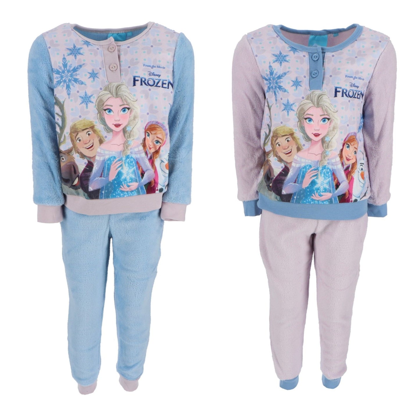 Disney Frozen Schlafanzug – Bequemer Korallen-Fleece-Pyjama für Kinder