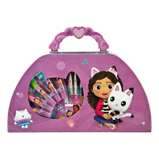 Gabby's Dollhouse Kreativset Mal- und Bastelset 12 Stifte, 12 Wachsmaler, Farben & Pinsel