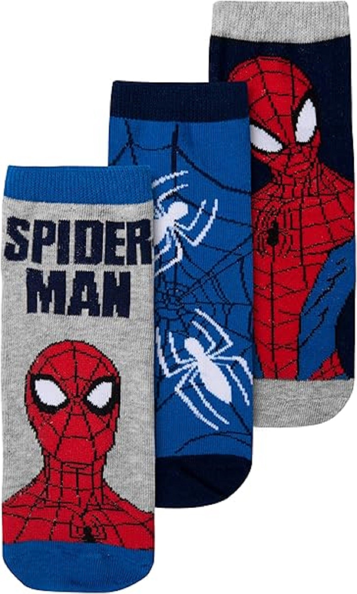 Spiderman Sneaker Kindersocken 3er Pack Bequeme Socken für Kinder