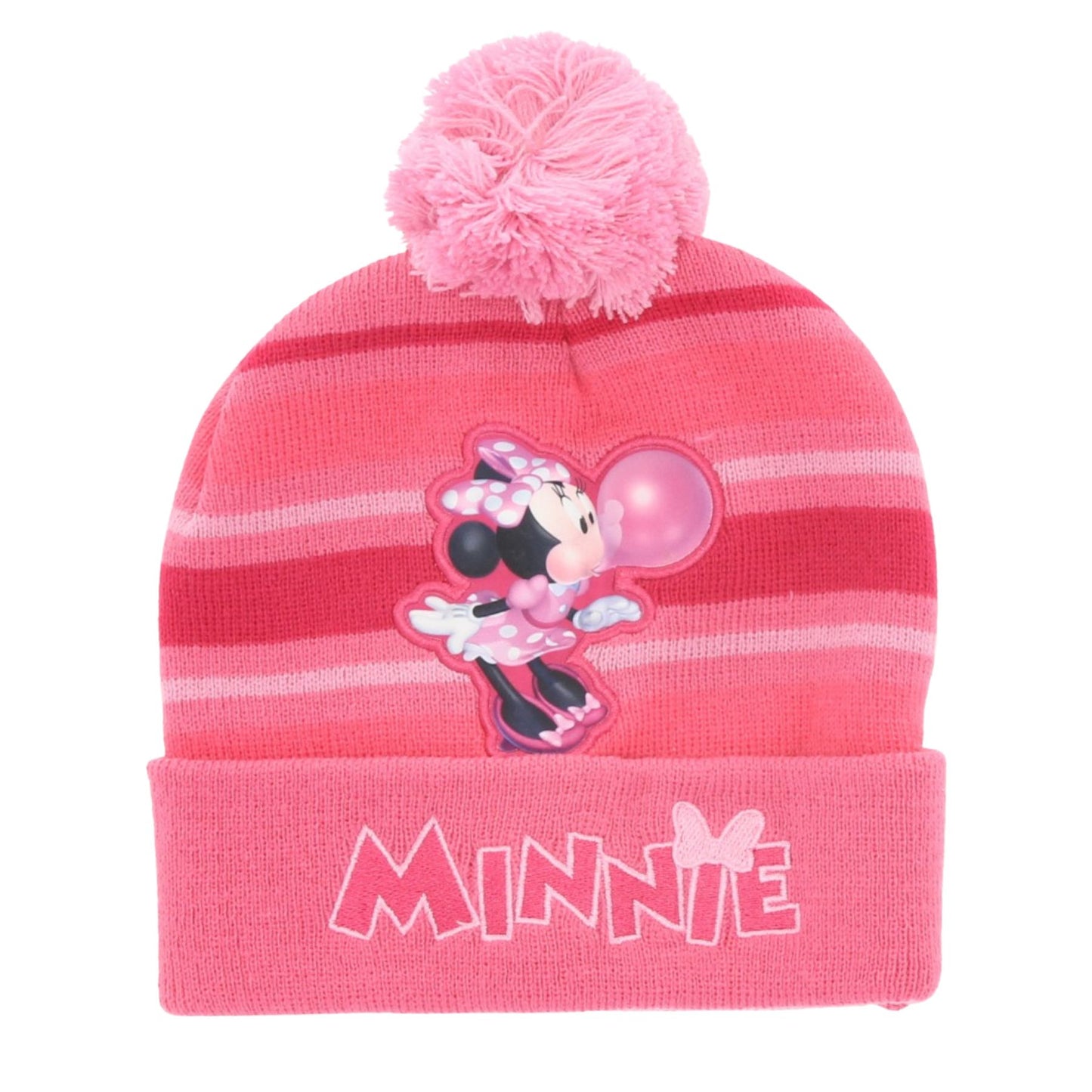 Disney Minnie Maus Bommel-Mütze – Warme Wintermütze für Kinder Onesize