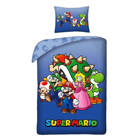 Super Mario Bettwäsche-Set – Bettbezug 140x200 cm + Kissenbezug 60x70 cm