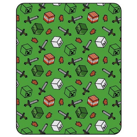 Minecraft Fleecedecke aus Flanell – Kuschelige Wärme für kleine Baukünstler, 150 x 110 cm