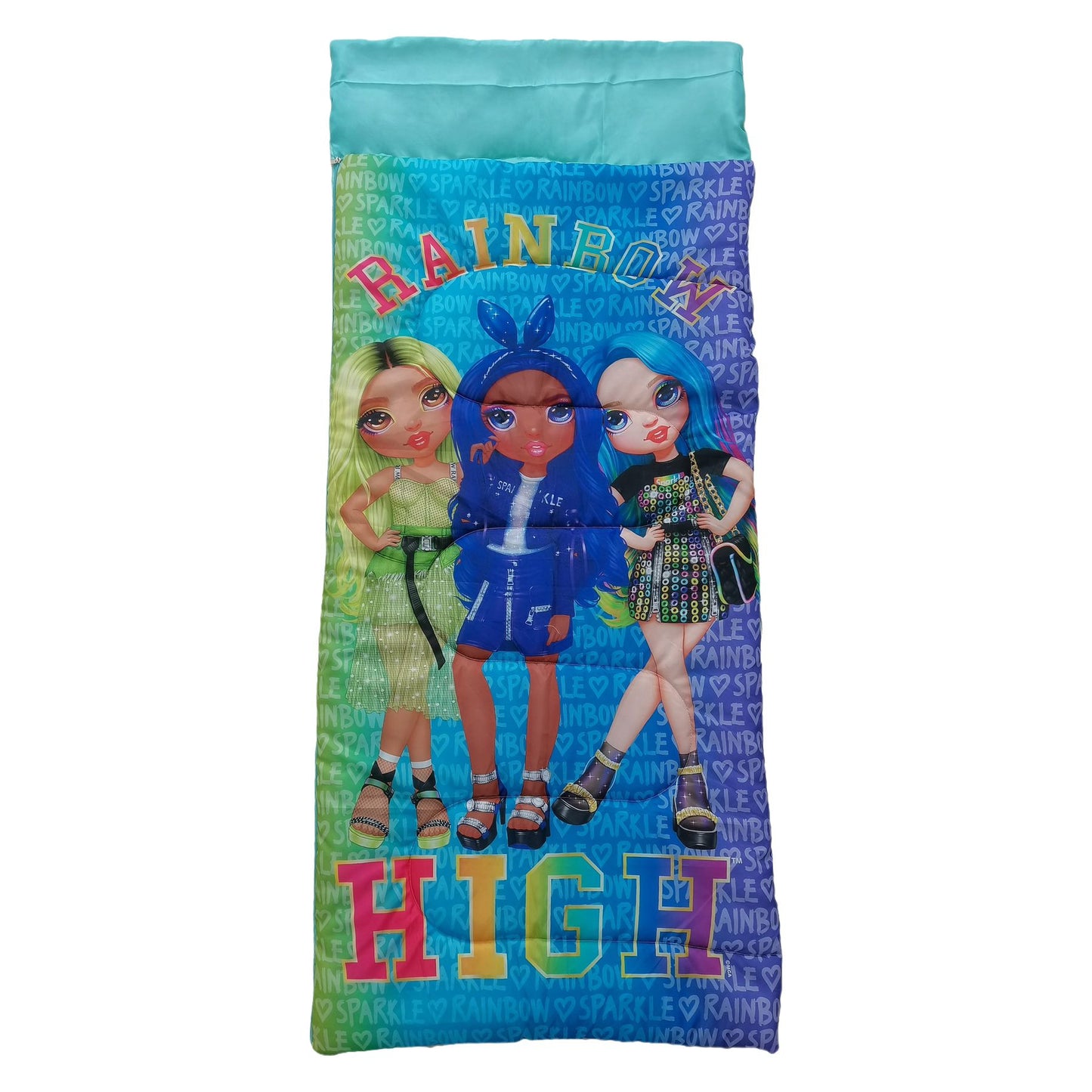 Bunter Rainbow High Schlafsack Bequeme Schlafrolle Bettrolle 70 x 165 cm für zu Hause und unterwegs