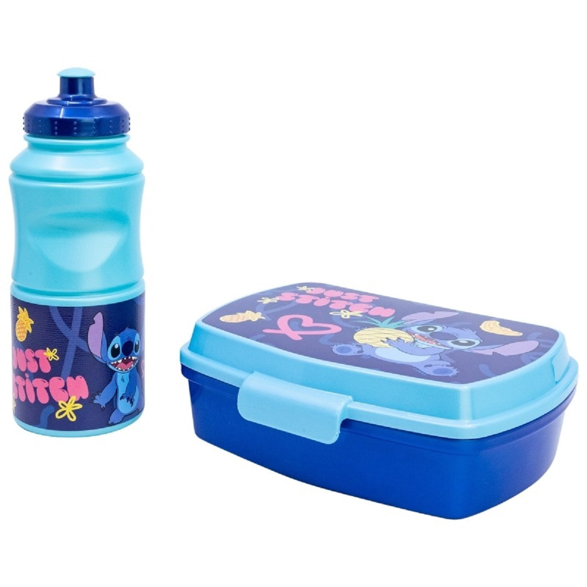 Lilo & Stitch Set mit 380 ml Wasserflasche und Brotdose Lunchbox-Set für Kinder
