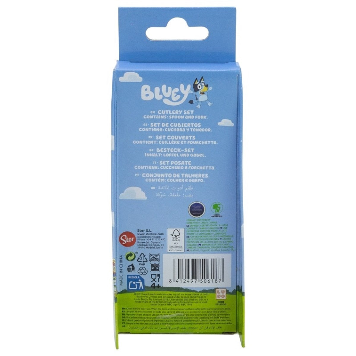 Bluey Kinderbesteck Set 2-teilig – Löffel & Gabel mit Motivgriffen