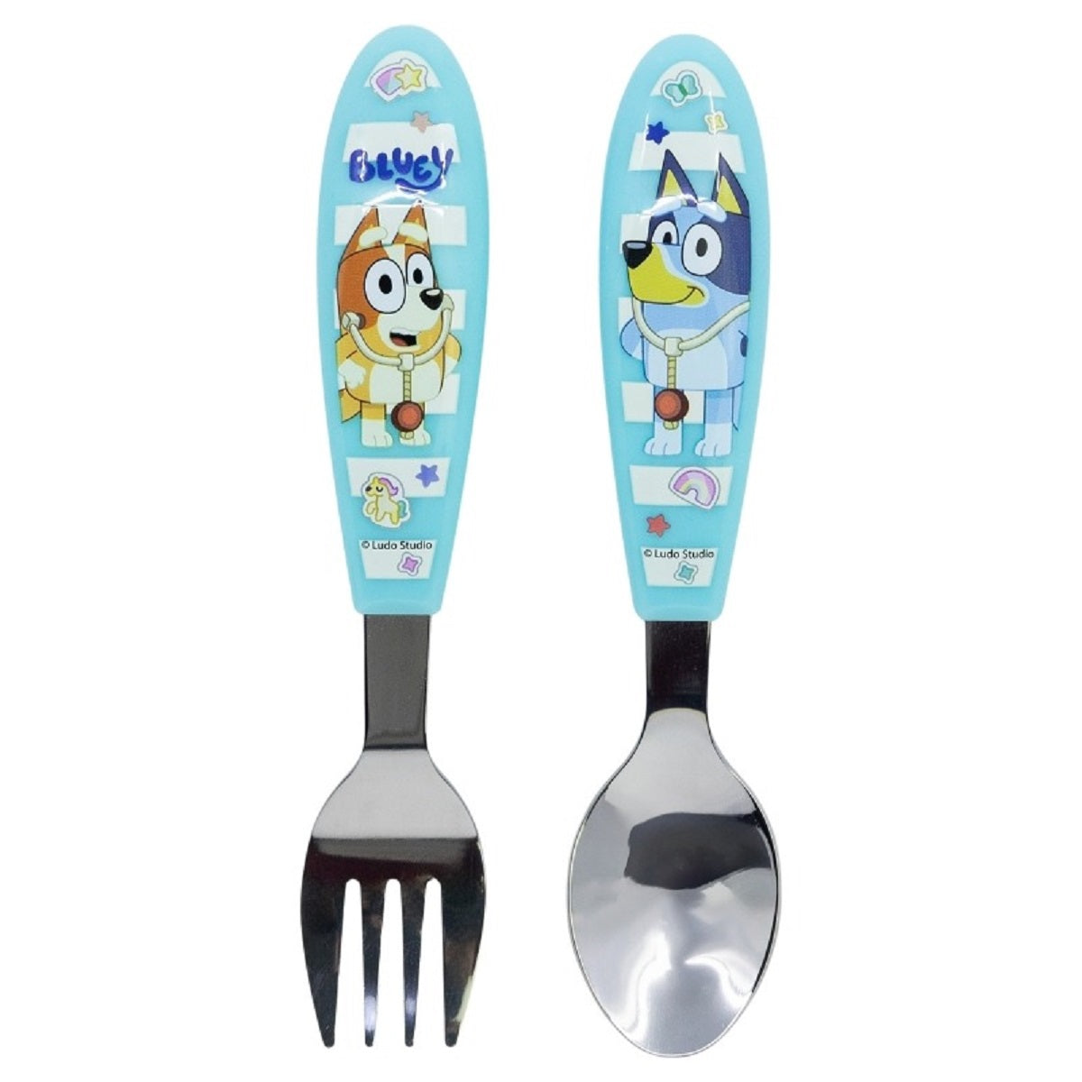 Bluey Kinderbesteck Set 2-teilig – Löffel & Gabel mit Motivgriffen
