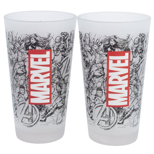 Marvel Becher-Set – 2 Gläser im coolen Heldenlook – 490ml Fassungsvermögen
