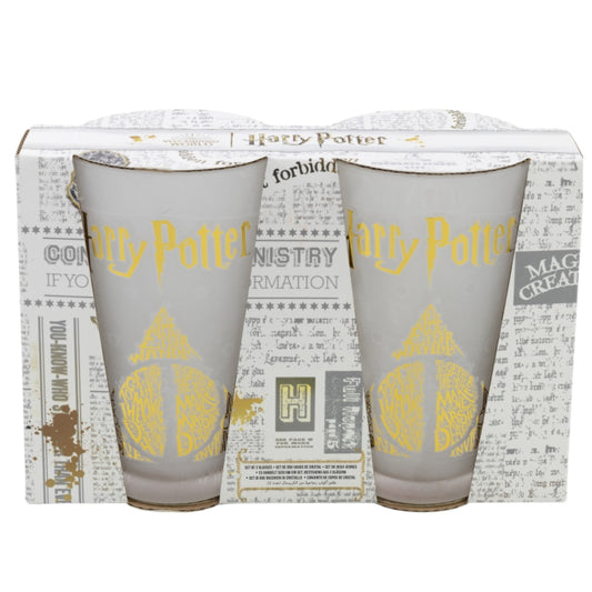 Harry Potter Gläser Set 2-teilig 490ml Trinkgläser mit Superhelden-Design
