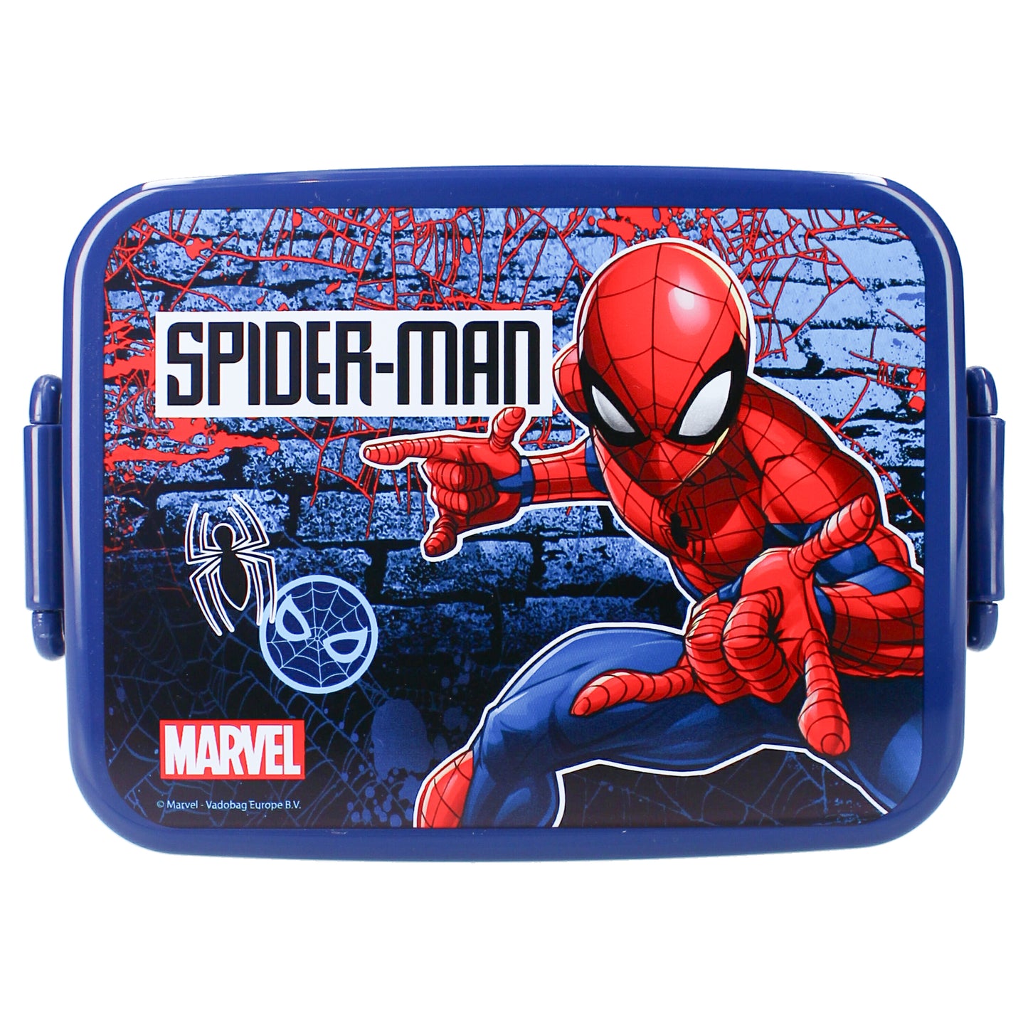 Spider-Man Brotdose – Dunkelblaue Lunchbox mit großem Aufdruck & Schnappverschluss