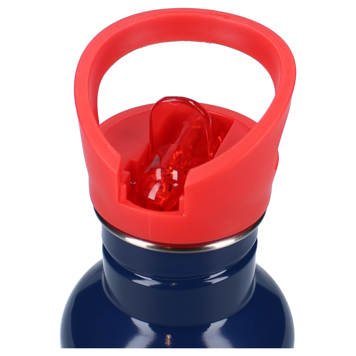 Spiderman Kinder Trinkflasche 500 ml mit Strohhalm und Twist-off-Verschluss aus Edelstahl