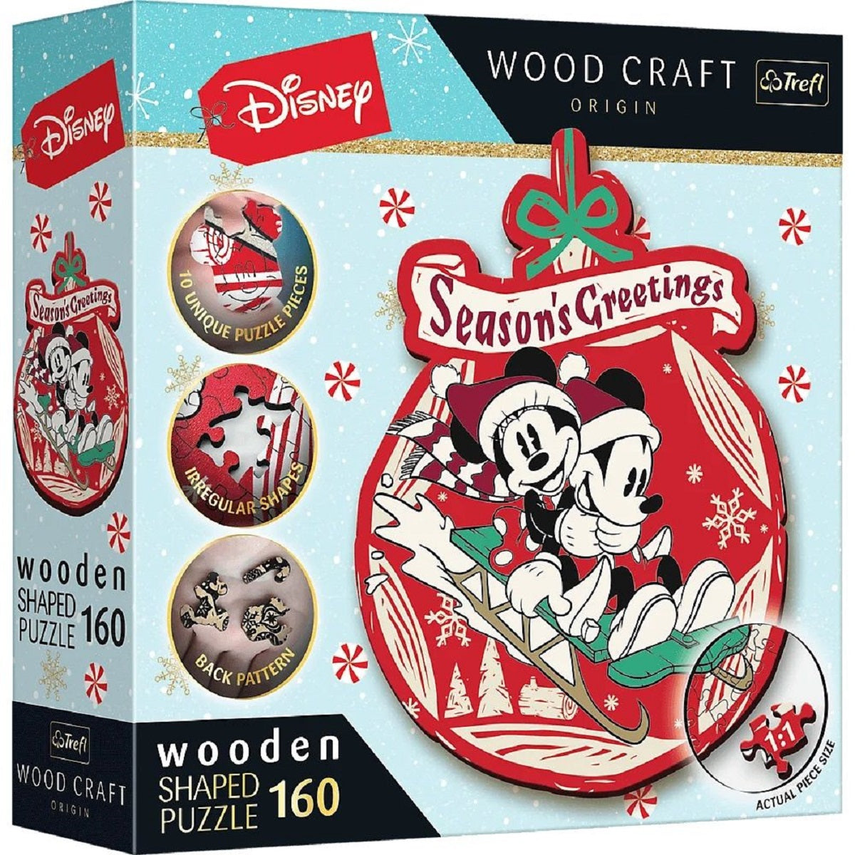 Minnie Mouse Puzzle – Christmas Adventures – 160-teiliges Holzpuzzle für Kinder