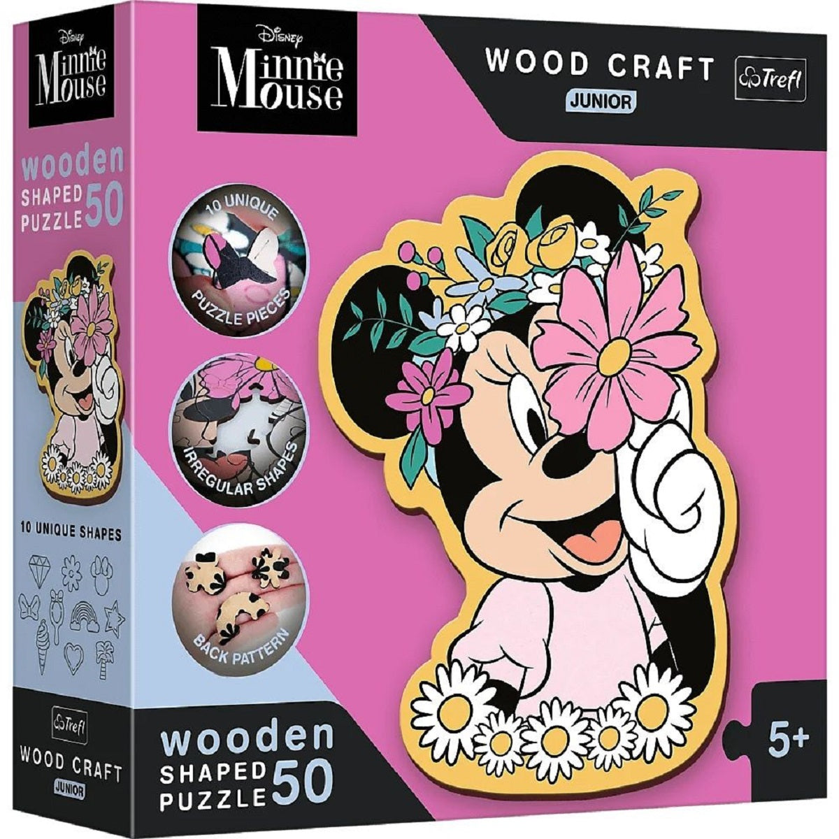 Minnie Mouse 50 Teile Holzpuzzle Bunte Disney-Deko für kleine Puzzler