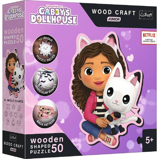 Gabby's Dollhouse 50-teiliges Holzpuzzle Perfekt für junge Puzzler und Fans der Serie