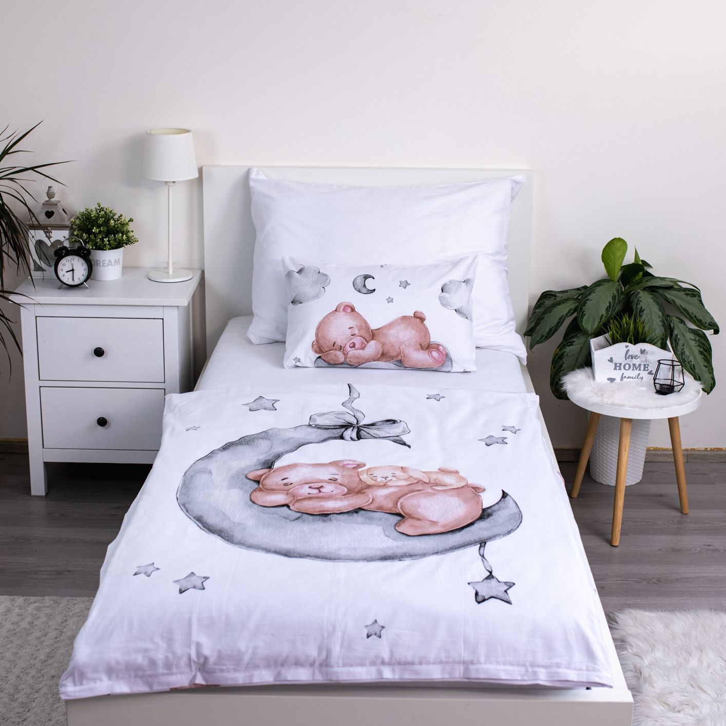 Teddy Bear Kinderbettwäsche – Bettbezug 100x135 cm & Kissenbezug 40x60 cm