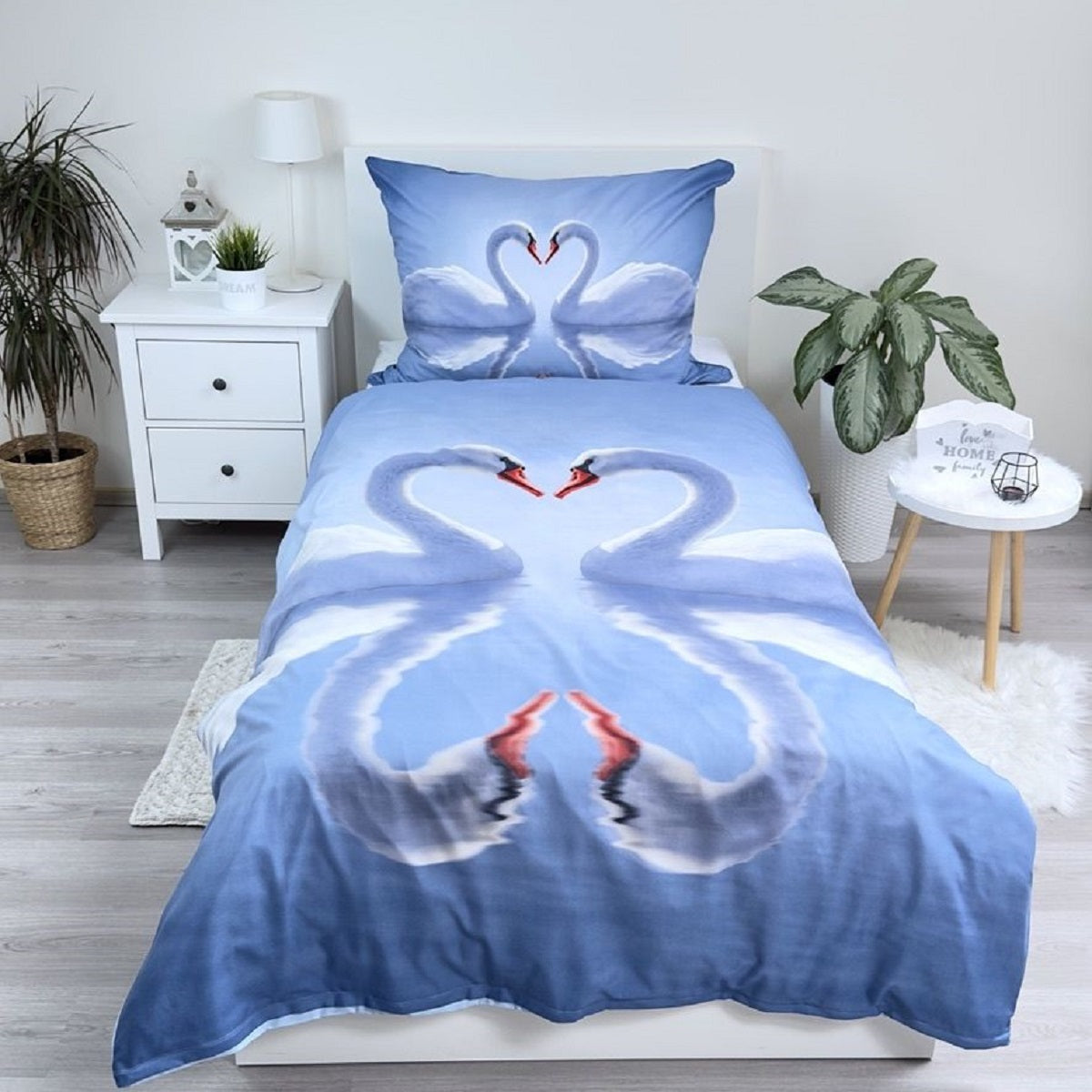 Swans Kuschelige Bettwäsche Polyester, 140x200 cm & 70x90 cm