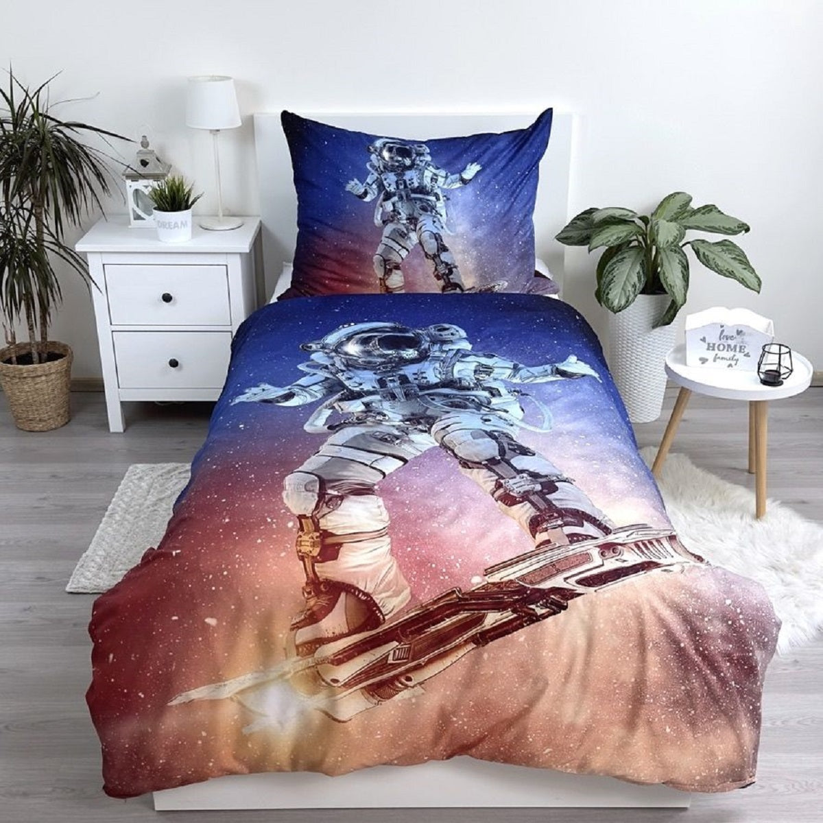 Astronaut Kuschelige Bettwäsche Polyester, 140x200 cm & 70x90 cm