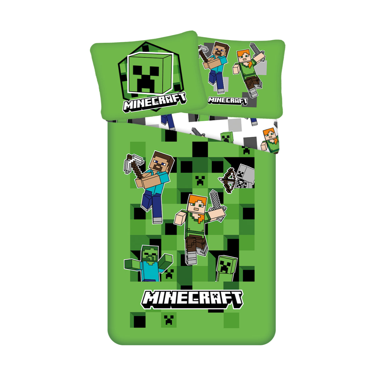 Minecraft Bettbezug 140 × 200 cm Kissenbezug 70 × 90 cm Polyester Mikrofaser
