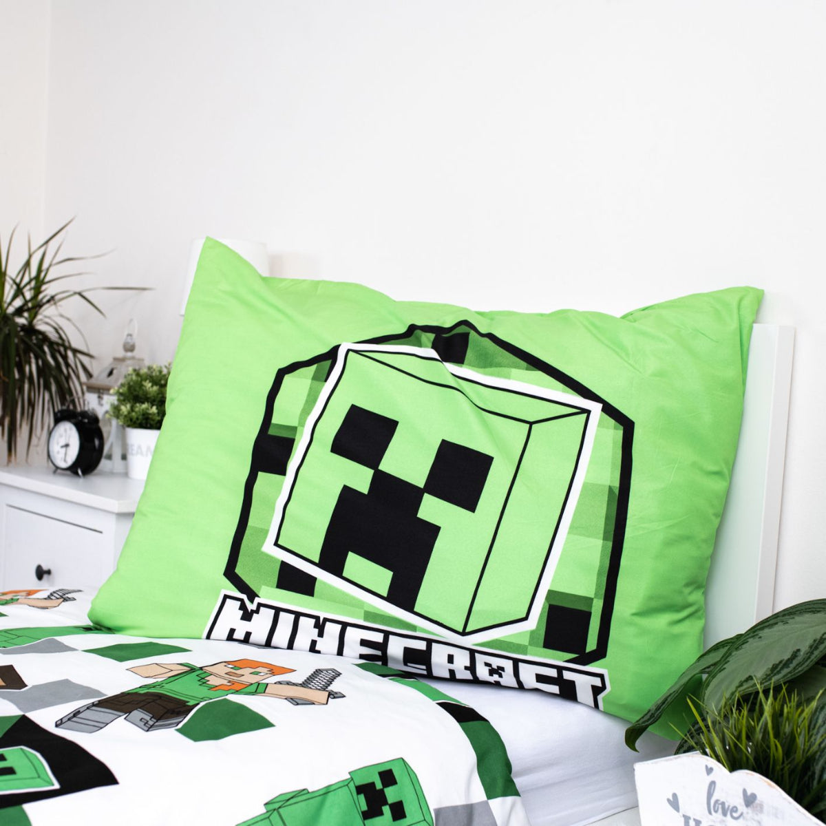 Minecraft Bettbezug 140 × 200 cm Kissenbezug 70 × 90 cm Polyester Mikrofaser